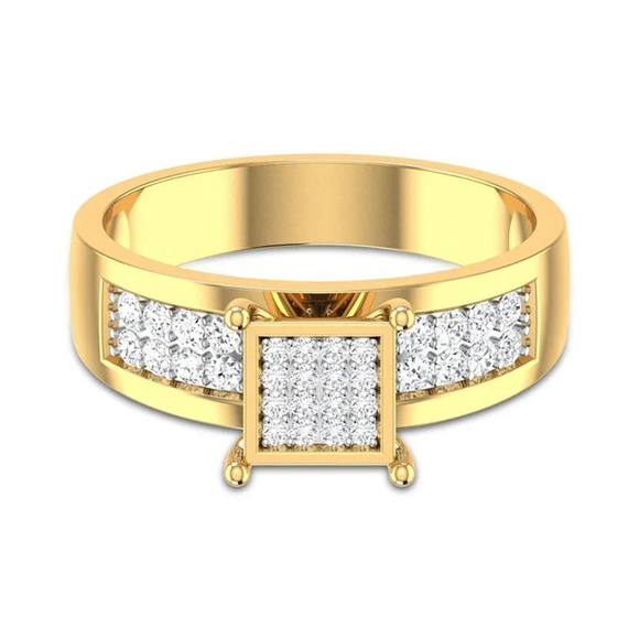 Refine Square Zircon Luxury Princess Fashion Square Rings for WomenEVGG1262 - Picture 5 of 7